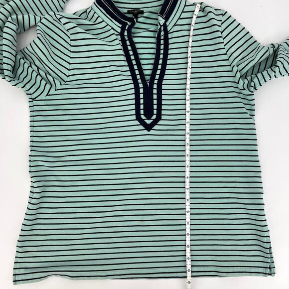 Talbots Green with Black Stripes V Notch Tunic Size L - Picture 6 of 9